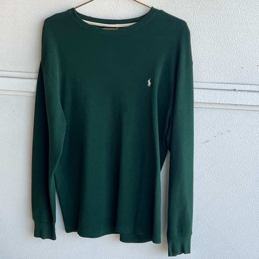 Polo Ralph Lauren Green Henley Thermal Sleepwear Cotton Knit Mens Large